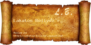 Lakatos Bolivár névjegykártya